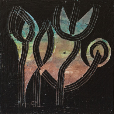 Malarstwo zatytułowany „"Цветы"” autorstwa Art Dalyna, Oryginalna praca, Enkaustyczny Zamontowany na Drewniana rama noszy