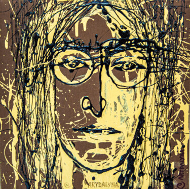 Картина под названием "John Lennon" - Art Dalyna, Подлинное произведение искусства, Эмаль Установлен на Деревянная рама для…