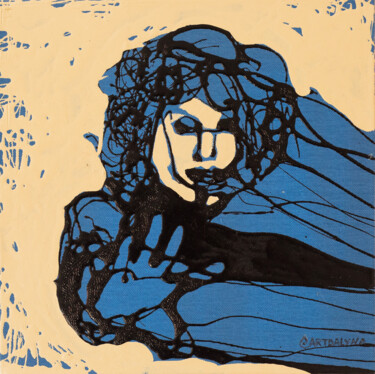 Pittura intitolato ""Jim Morrison"" da Art Dalyna, Opera d'arte originale, Smalto Montato su Telaio per barella in legno