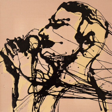 Peinture intitulée "Freddie Mercury "" par Art Dalyna, Œuvre d'art originale, Émail Monté sur Châssis en bois
