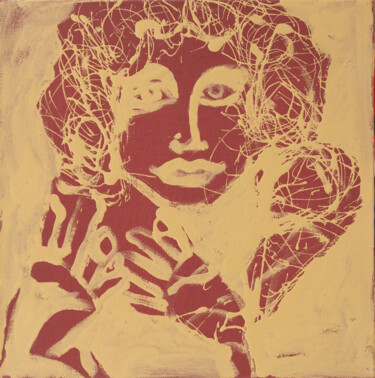 Картина под названием "Jim Morrison" - Art Dalyna, Подлинное произведение искусства, Эмаль Установлен на Деревянная рама для…