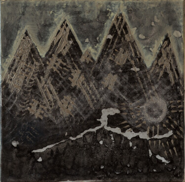 Картина под названием "Горы Серебра" - Art Dalyna, Подлинное произведение искусства, Акрил Установлен на Деревянная рама для…