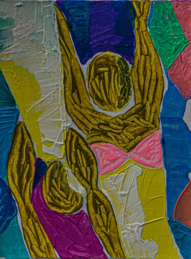 Pintura titulada "Купальщики" por Art Dalyna, Obra de arte original, Acrílico Montado en Cartulina