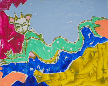 Schilderij getiteld "Гидра" door Art Dalyna, Origineel Kunstwerk, Acryl Gemonteerd op Karton