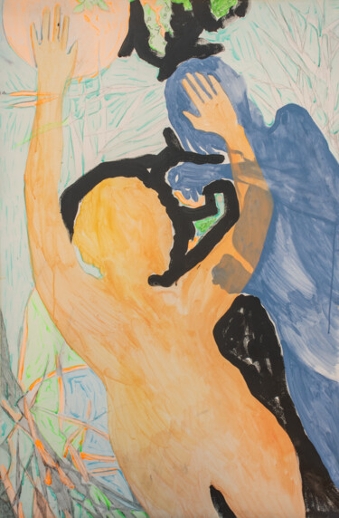 Pittura intitolato ""Амазонки Атлантиды…" da Art Dalyna, Opera d'arte originale, Acrilico Montato su Telaio per barella in l…