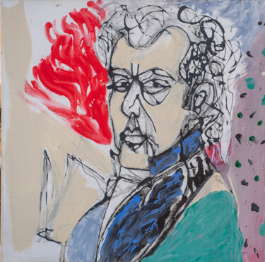 Картина под названием "Моцарт ? Бетховен ?" - Art Dalyna, Подлинное произведение искусства, Акрил Установлен на Деревянная р…