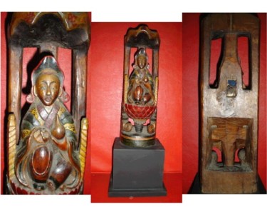 Sculpture titled "QUAN IM" by Art Deco Chiangmai Thailand Odyaiphsaal Etch, Original Artwork
