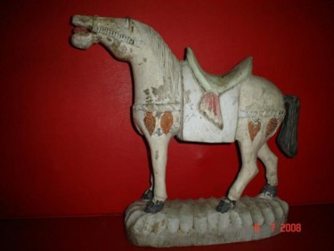 Sculpture titled "WHITE HORSE" by Art Deco Chiangmai Thailand Odyaiphsaal Etch, Original Artwork