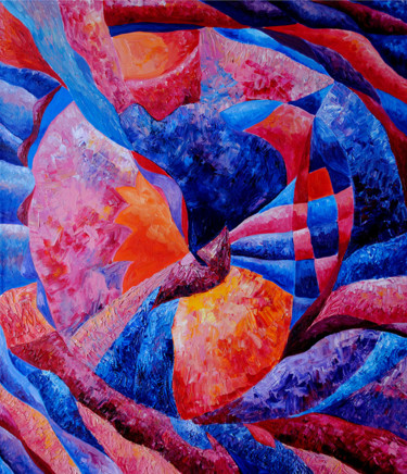 Картина под названием "Чувства и свобода" - Ирина Шумская, Подлинное произведение искусства, Масло Установлен на Деревянная…