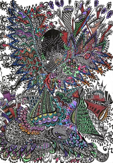 Рисунок под названием "Ангел" - Ирина Шумская, Подлинное произведение искусства, Цветные карандаши