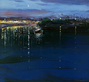 Картина под названием "В ночь..." - Sergey Demidenko, Подлинное произведение искусства, Масло Установлен на Деревянная рама…