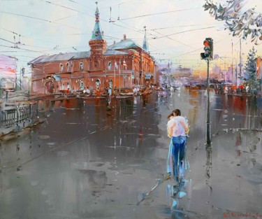 At Dawn Painting titled "At Dawn" by Sergey Demidenko, Original Art, Oil Mounted on Stretcher frame