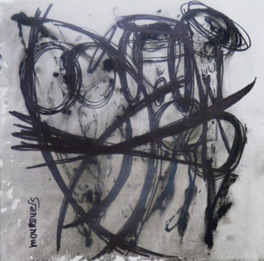 Картина под названием "LOVE" - Giorgos Mourouzis, Подлинное произведение искусства, Чернила Установлен на Деревянная рама дл…