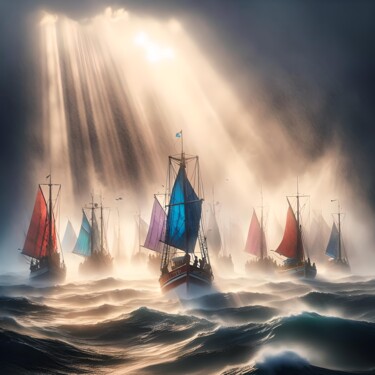 Arts numériques intitulée "En plaine tempête #…" par Art Digital Visuel, Œuvre d'art originale, Image générée par l'IA