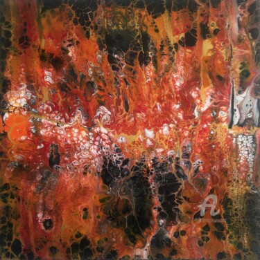 Pittura intitolato "Laranja e vermelho" da Art Estanislau, Opera d'arte originale, Acrilico