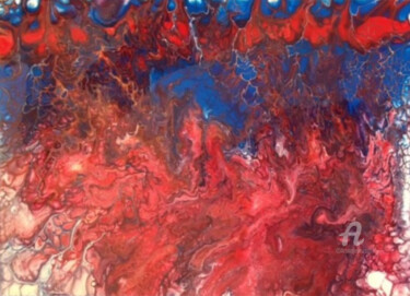 Peinture intitulée "Vermelho e Azul" par Art Estanislau, Œuvre d'art originale, Acrylique
