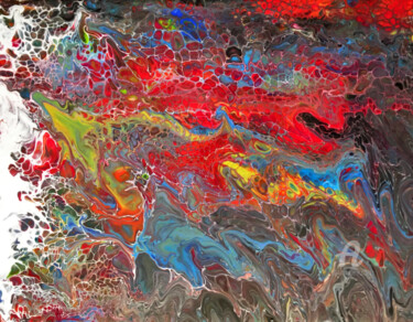 Pittura intitolato "Mar de Fogo" da Art Estanislau, Opera d'arte originale, Acrilico