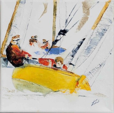 Peinture intitulée "Le voilier de class…" par Art Et Inclusion Exposition, Œuvre d'art originale, Huile