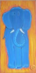 Peinture intitulée "Eléphant bleu" par Jacques Bonjour, Œuvre d'art originale