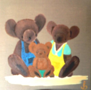 Peinture intitulée "Nounours Family" par Jacques Bonjour, Œuvre d'art originale
