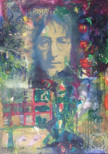 Картина под названием "Джон Леннон" - Art From Mantulin, Подлинное произведение искусства, Масло