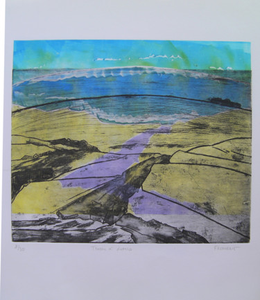 Printmaking titled "TRACES REF. 109A 2/…" by Michèle Froment, Original Artwork, Linocuts