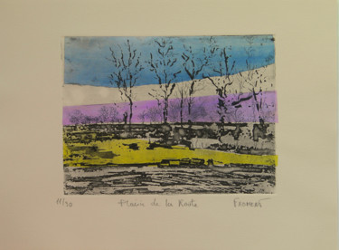 Druckgrafik mit dem Titel "PLAISIR DE LA ROUTE…" von Michèle Froment, Original-Kunstwerk, Radierung
