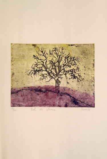 Printmaking titled "L'ARBRE BLEU REF. 7…" by Michèle Froment, Original Artwork, Etching
