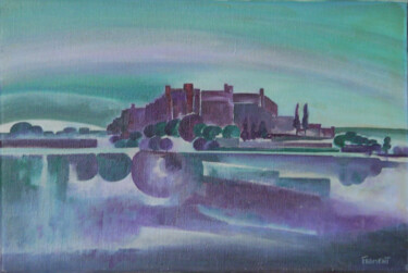 Painting titled "ANTIBES LE FORT CAR…" by Michèle Froment, Original Artwork, Oil Mounted on Wood Stretcher frame