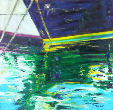Pintura titulada "REFLETS DANS LE POR…" por Michèle Froment, Obra de arte original, Oleo Montado en Bastidor de camilla de m…