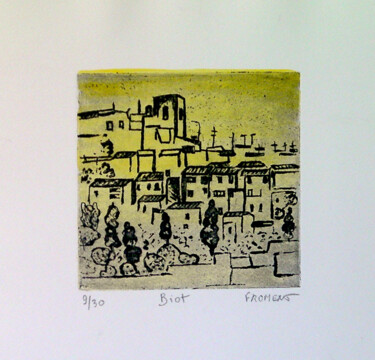 Printmaking titled "68A 9/30" by Michèle Froment, Original Artwork, Engraving Mounted on Cardboard