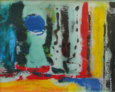 Картина под названием "LUNE BLEUE REF. 391" - Michèle Froment, Подлинное произведение искусства, Акварель Установлен на Дере…