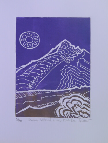 Printmaking titled "Sentier Littoral Re…" by Michèle Froment, Original Artwork, Linocuts