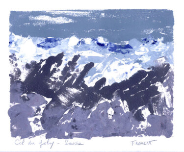 Printmaking titled "Col du Joly - Savoi…" by Michèle Froment, Original Artwork, Monotype