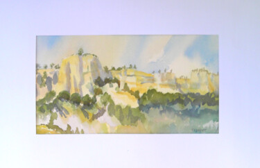 Painting titled "Nature Rocheuse Ref…" by Michèle Froment, Original Artwork, Watercolor