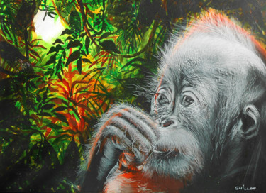 Gravures & estampes intitulée "bb-orangutan.jpg" par Glass Hysteria, Œuvre d'art originale