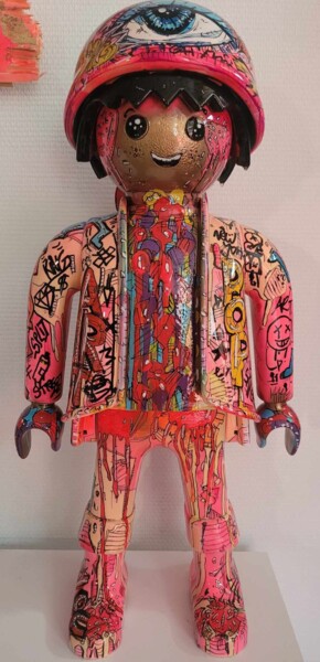 Скульптура под названием "Playmobil xxl Haring" - Art Hugo, Подлинное произведение искусства, Пластмасса