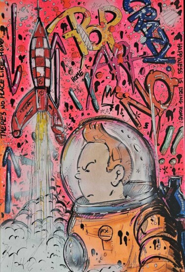 Painting titled "Objectif popart 2/2" by Art Hugo, Original Artwork, Acrylic Mounted on Wood Stretcher frame
