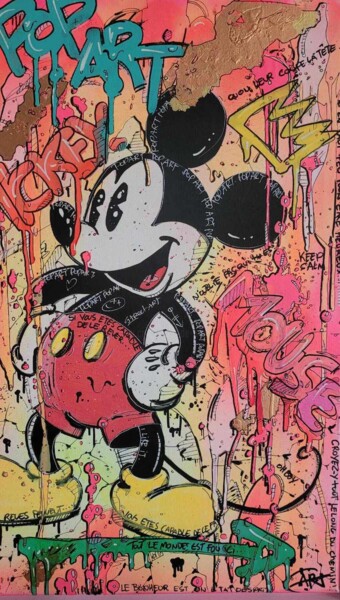 Painting titled "Mickey POP Arthugo" by Art Hugo, Original Artwork, Acrylic