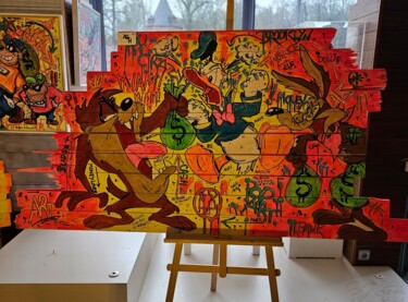 Peinture intitulée "Inflation TAZ" par Art Hugo, Œuvre d'art originale, Acrylique