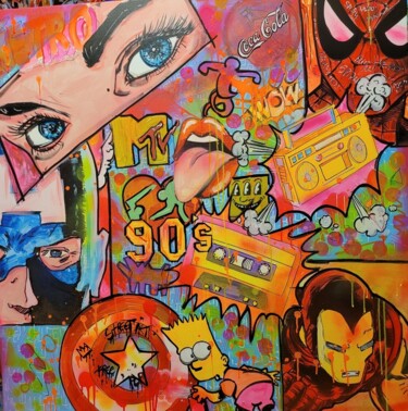 Pintura titulada "Popart 80 Arthugo" por Art Hugo, Obra de arte original, Acrílico