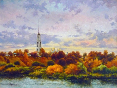 Painting titled "Autumn motive" by Sergey Kudryavtsev, Original Artwork, Oil