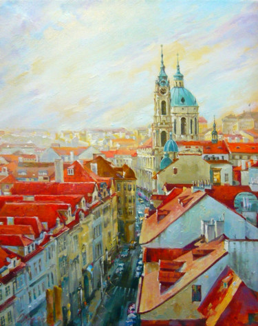 Painting titled "Прага" by Sergey Kudryavtsev, Original Artwork, Oil