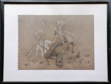 Рисунок под названием "Война War" - Сергей Караваев, Подлинное произведение искусства, Графит
