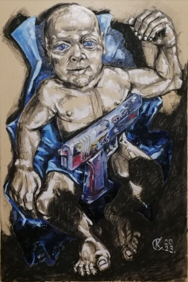 Картина под названием "Рождение ИИ , The b…" - Сергей Караваев, Подлинное произведение искусства, Масло
