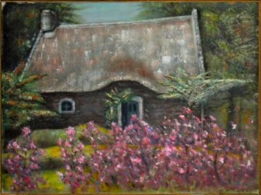 Painting titled "La maison" by Madi, Original Artwork, Oil