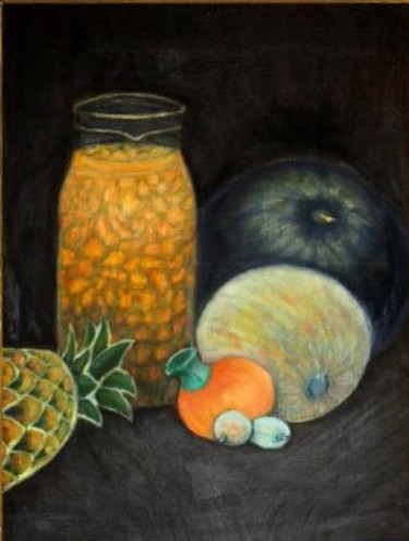 Peinture intitulée "Fruits" par Madi, Œuvre d'art originale, Huile