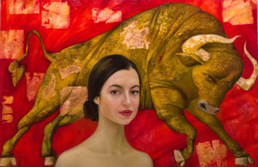 Peinture intitulée "Carmen" par Maria Aristova, Œuvre d'art originale, Huile Monté sur Châssis en bois