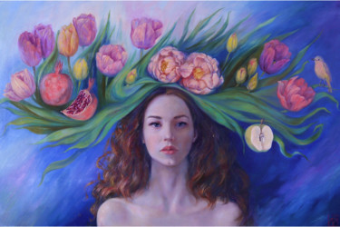 Картина под названием "Eva" - Maria Aristova, Подлинное произведение искусства, Масло Установлен на Деревянная рама для носи…