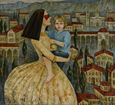Картина под названием "Dreams about Italy" - Maria Aristova, Подлинное произведение искусства, Масло
